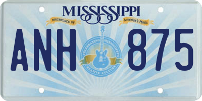 MS license plate ANH875