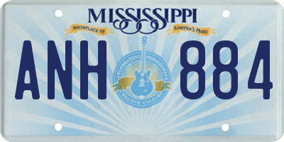 MS license plate ANH884