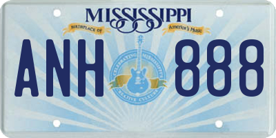 MS license plate ANH888