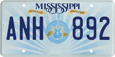MS license plate ANH892