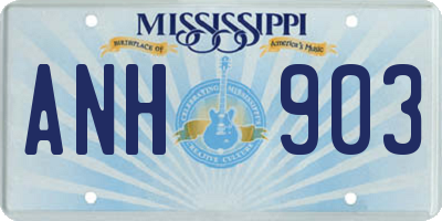 MS license plate ANH903