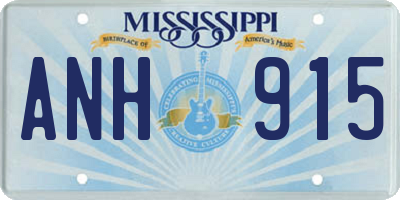 MS license plate ANH915