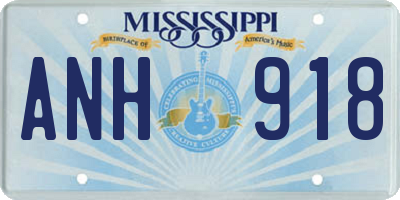 MS license plate ANH918