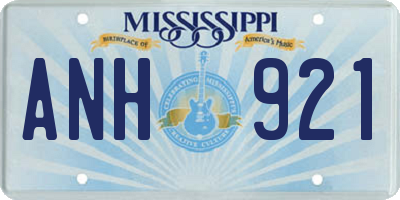 MS license plate ANH921