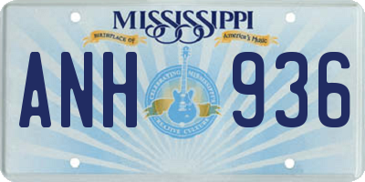 MS license plate ANH936