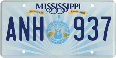MS license plate ANH937