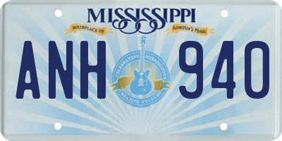 MS license plate ANH940