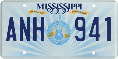 MS license plate ANH941