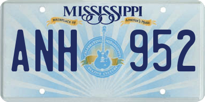 MS license plate ANH952