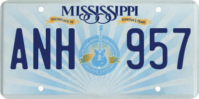 MS license plate ANH957