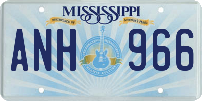 MS license plate ANH966