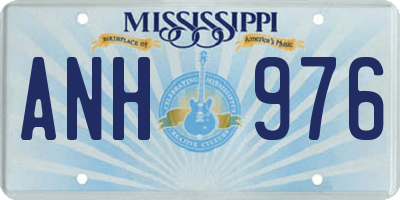 MS license plate ANH976