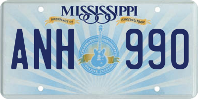 MS license plate ANH990