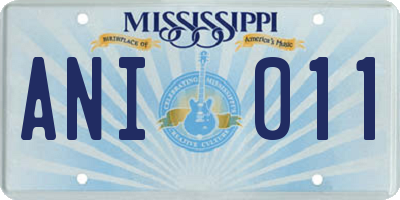 MS license plate ANI011