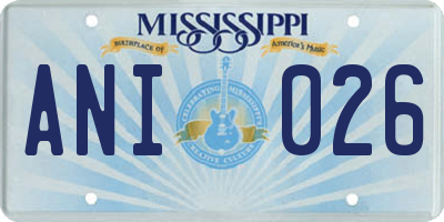 MS license plate ANI026