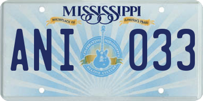 MS license plate ANI033