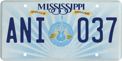 MS license plate ANI037