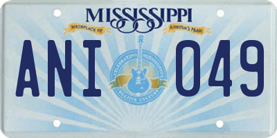 MS license plate ANI049