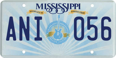 MS license plate ANI056