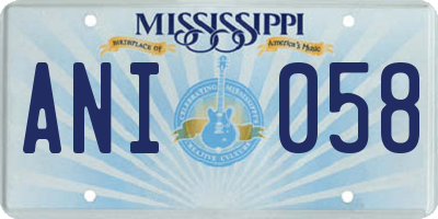 MS license plate ANI058