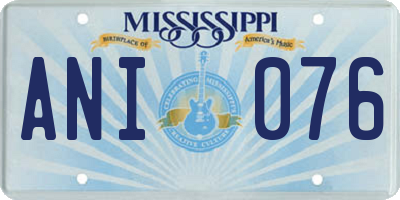 MS license plate ANI076