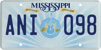 MS license plate ANI098