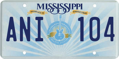 MS license plate ANI104