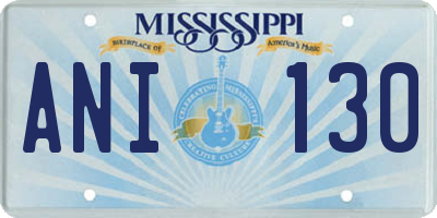MS license plate ANI130