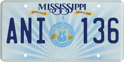 MS license plate ANI136