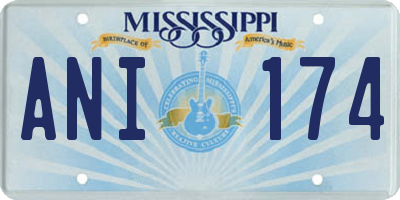 MS license plate ANI174