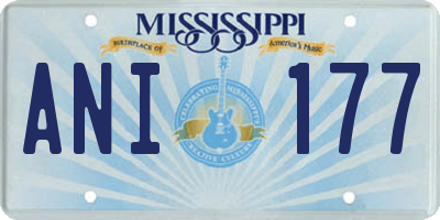 MS license plate ANI177