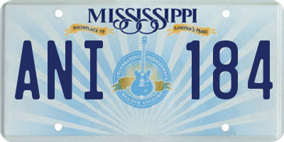 MS license plate ANI184