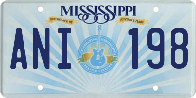 MS license plate ANI198