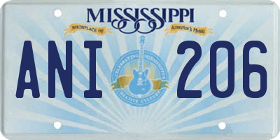 MS license plate ANI206