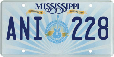 MS license plate ANI228