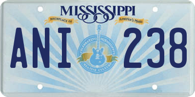 MS license plate ANI238