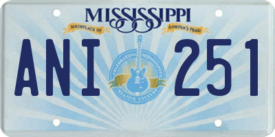 MS license plate ANI251