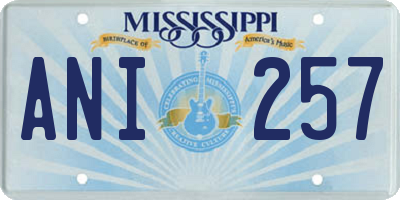 MS license plate ANI257