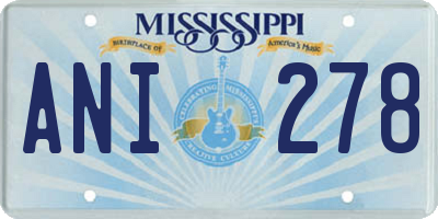 MS license plate ANI278