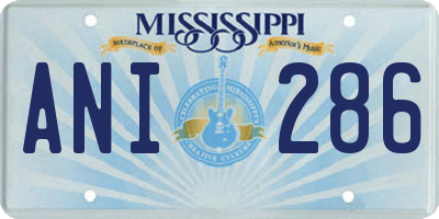 MS license plate ANI286