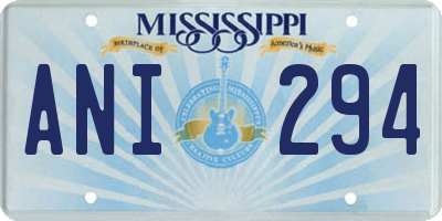 MS license plate ANI294