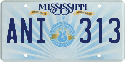 MS license plate ANI313