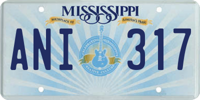 MS license plate ANI317