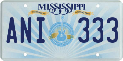 MS license plate ANI333