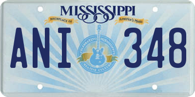 MS license plate ANI348