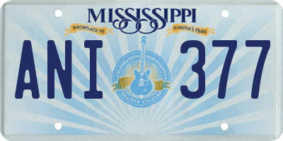 MS license plate ANI377
