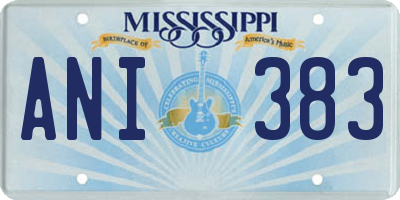 MS license plate ANI383