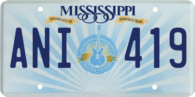 MS license plate ANI419