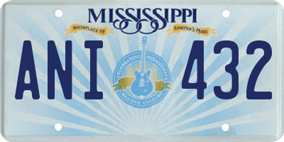MS license plate ANI432
