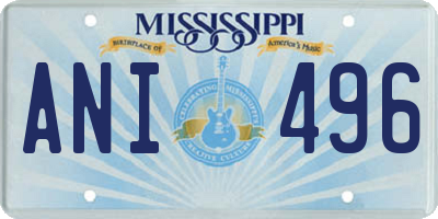 MS license plate ANI496
